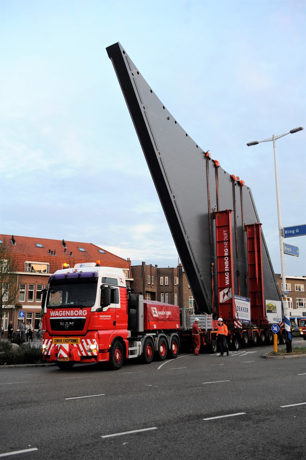 transport brugdeel met conventionele aslijnen